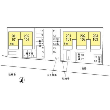 ソレイユ　A棟の区画図