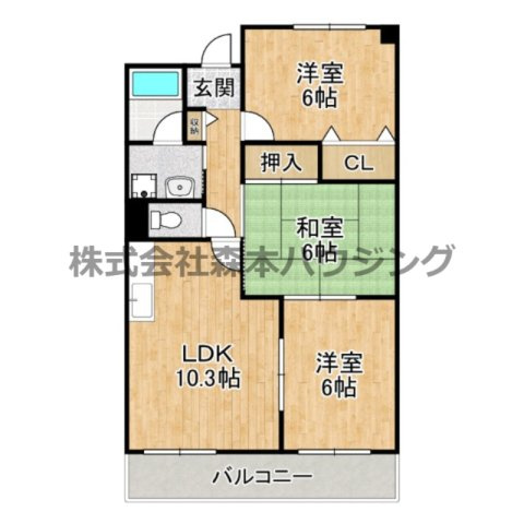 【間取り】 | 　ラフィネ星田