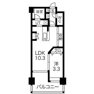 福岡市博多区吉塚７丁目の賃貸マンションの間取り