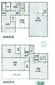 加須市大越　中古一戸建て　の間取り|家族みんなでおやすみになれる広々8.5帖主寝室♪