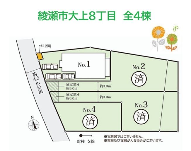 【区画図】 | 北の台小学校（徒歩4分）北の台中学校（徒歩7分）お子さまの通学も◎
子育て世帯にも嬉しいエリアです♪