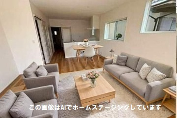 広島市西区井口４丁目　新築一戸建ての居間・リビング