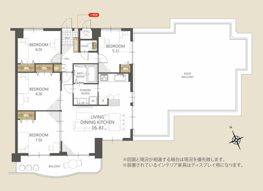 超！開放感満載のルーバルが魅力！！お部屋サイズの広さで何しよう？？それを考えるだけでもオモシロイ！！外観以上のポテンシャル！な、『ライオンズマンション三原第２』リノベーションの間取り