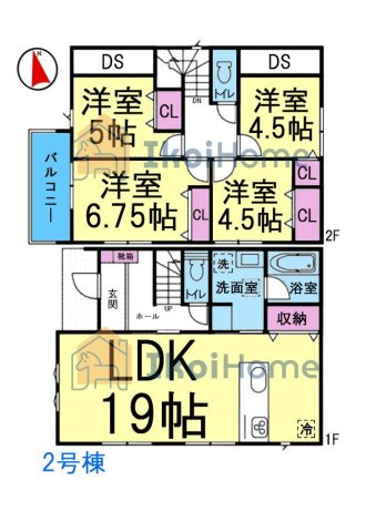 明石市太寺大野町　全3棟　2号棟　新築戸建の間取り|●年中無休：当日予約可●4LDKの間取り！収納豊富！設備充実！人気の乾太くん完備♪