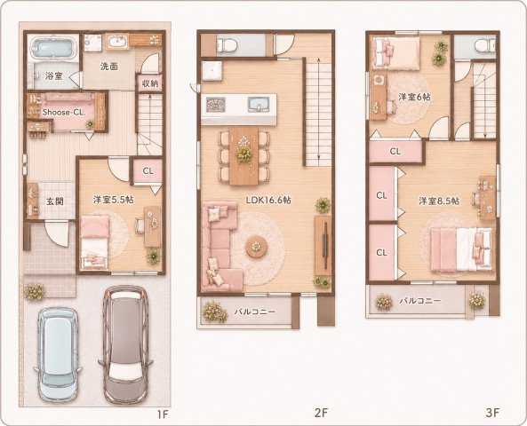 出口５丁目　新築一戸建ての間取り|間取り図はいかがですか？ご希望を叶える間取りですか？リビングの広さは？水回りの位置は？カウンターキッチン？など色々な情報が集約されています。弊社では資金計画・住宅ローンなどのご相談も承っております。