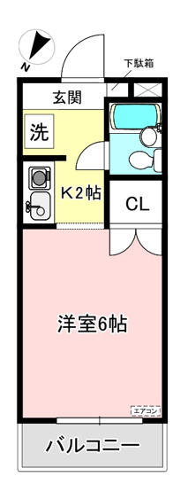 【間取り】 | T・メゾン | はじめての一人暮らしの方や学生さんにオススメ！1Kタイプのお部屋です♪