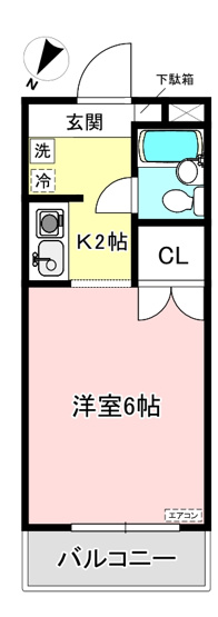 【間取り】 | T・メゾン | はじめての一人暮らしの方や学生さんにオススメ！1Kタイプのお部屋です♪