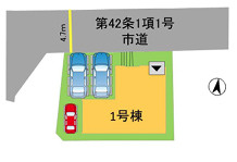 早良区田隈3丁目6期　1号棟の区画図