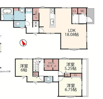 茅ケ崎市高田1丁目　新築戸建　全２棟の間取り|１号棟
