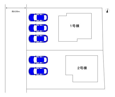 【区画図】 | 若松台３丁　新築分譲住宅　全２区画