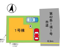 早良区田村5丁目6期　1号棟の区画図
