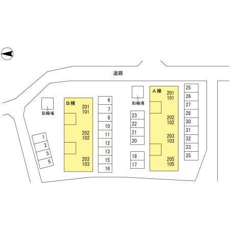 アムール万々 A棟の区画図