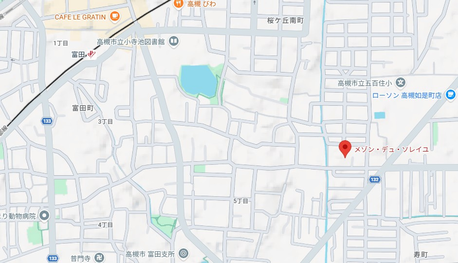 高槻市登美の里町のアパートの地図