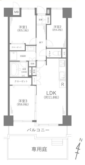 茅ヶ崎ガーデンハウスの間取り