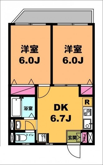 月村マンションNo.22 の間取り|間取りです。