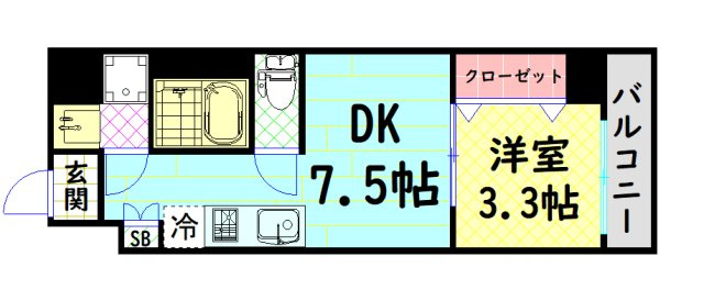 【間取り】 | ＵＲＢＡＮ　ＰＡＲＫ弁天町