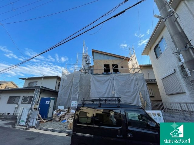 大津市千町　第1期　新築一戸建ての外観|周辺は落ち着いた街並みの住宅地！子育てがしやすい住環境です！まだ未完成ですが、現地でしかわからない事もございます。是非一度ご覧ください。