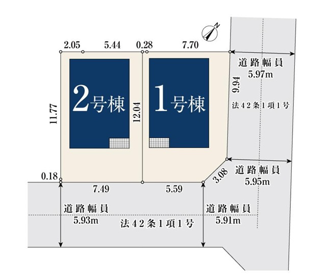船橋市八木が谷１丁目１０９②の区画図