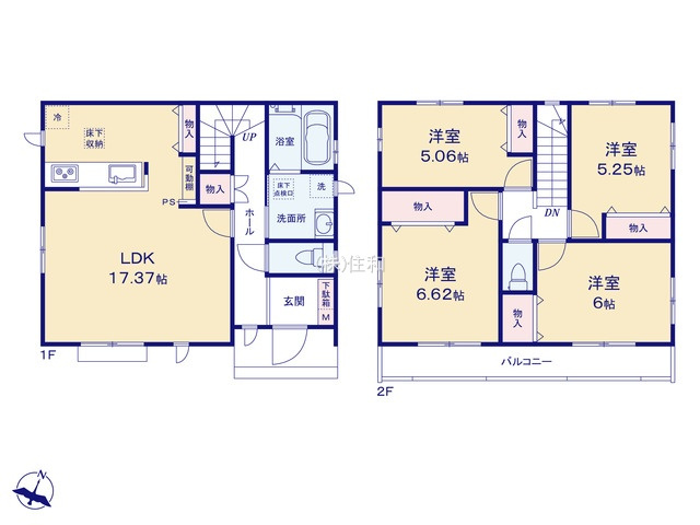 【新築分譲住宅】富士見市上沢1丁目の間取り