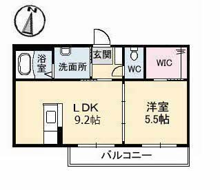 【間取り】 | グランラシュレ　B棟 | 1LDK
