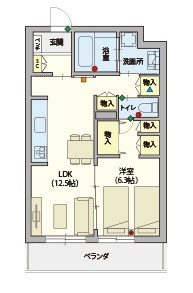 （シニア限定）キルシュ　ブリューテ１の間取り|シニアに、ペットに優しい充実した設備