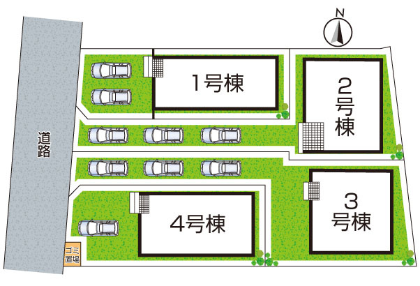 ■19日(土)～23日(祝)現地ご見学可能！　摂津市鳥飼西　全4邸の区画図|全4区画