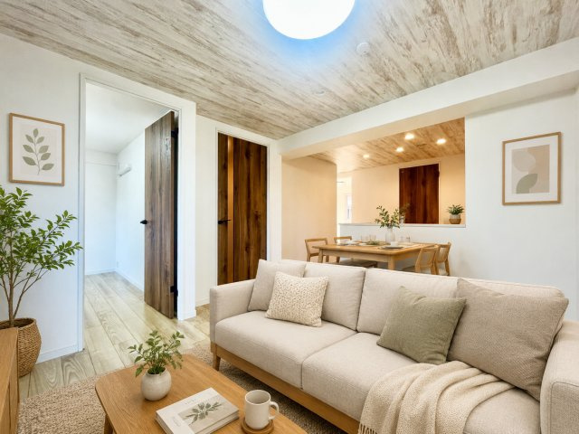 哲学堂コーポラスの居間・リビング|2026.06.06撮影（家具は全てCGです）

現地ご見学希望・資料請求などお気軽にお問い合わせ下さい！
03-5990-5201