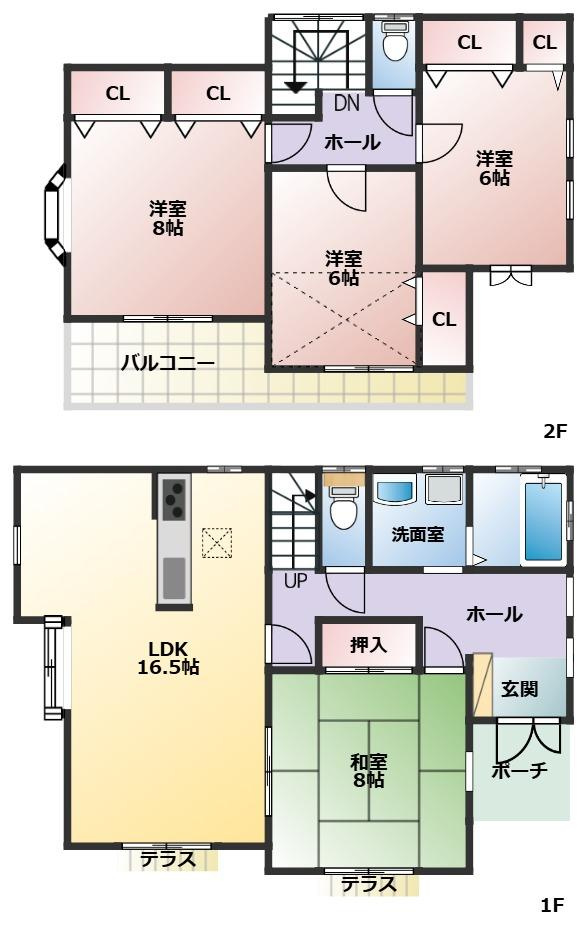 久喜市高柳　中古一戸建ての間取り|全居室ゆとりの6帖以上で家族それぞれがのびのび過ごせる空間♪