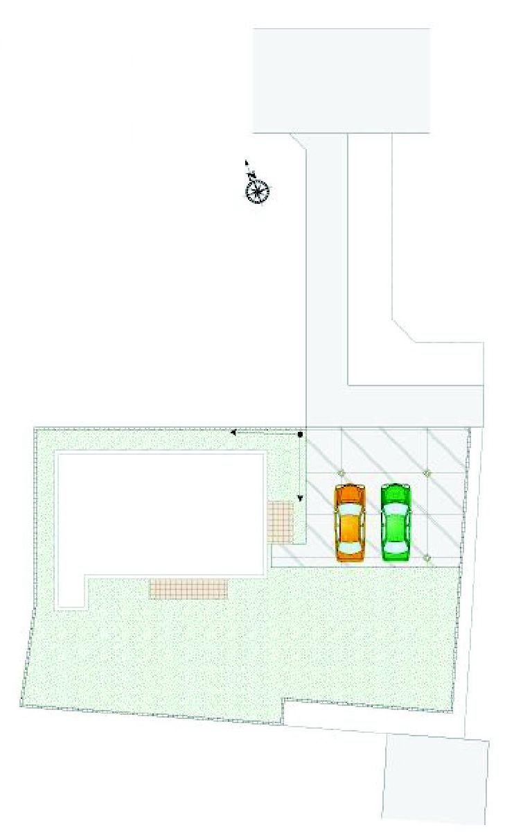 前橋市富士見町時沢　2号棟　新築住宅の区画図|駐車場4台ご用意しています！
来客時も重宝しますよ！
