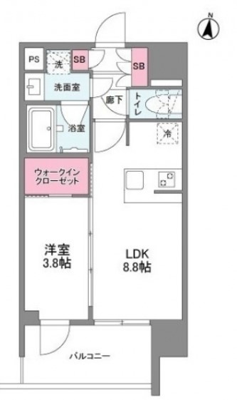シーズンフラッツ中崎の間取り