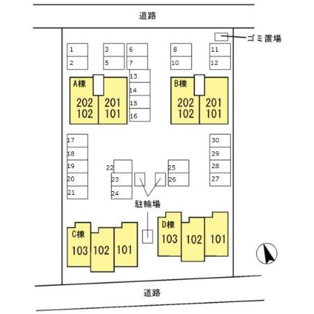 アブニール新涯　A棟の区画図