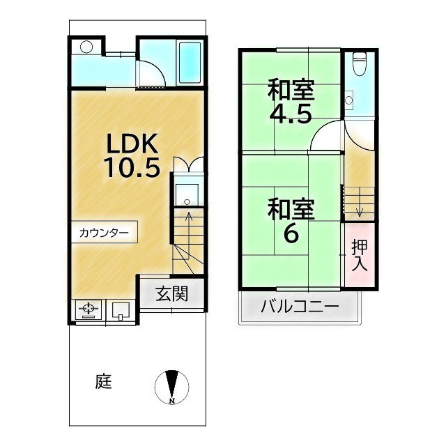 吉田下大路町 中古テラスの間取り