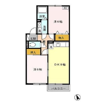 セジュールオリカン　Aの間取り