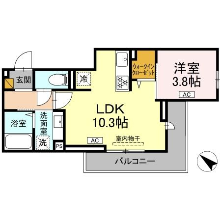 【間取り】 | (仮称)D-ROOM神明町ⅡB