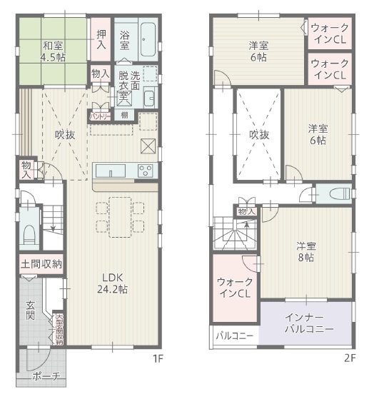 岡崎市上地6丁目　新築分譲住宅　全5棟　5号棟の間取り