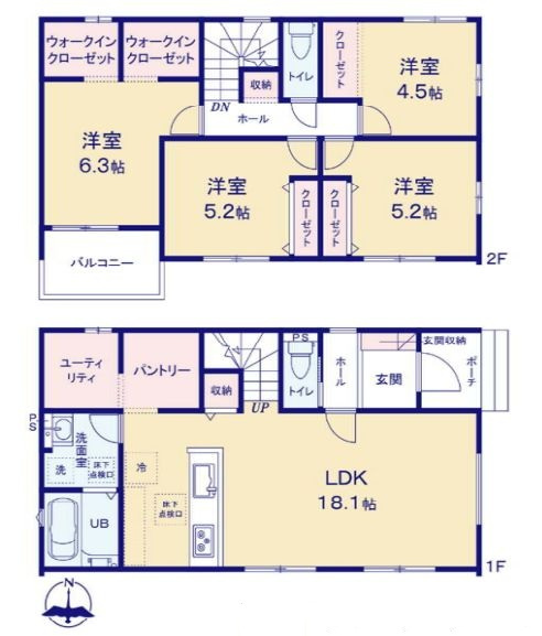 アーバンスタイルKIP高崎市島野町1期の間取り