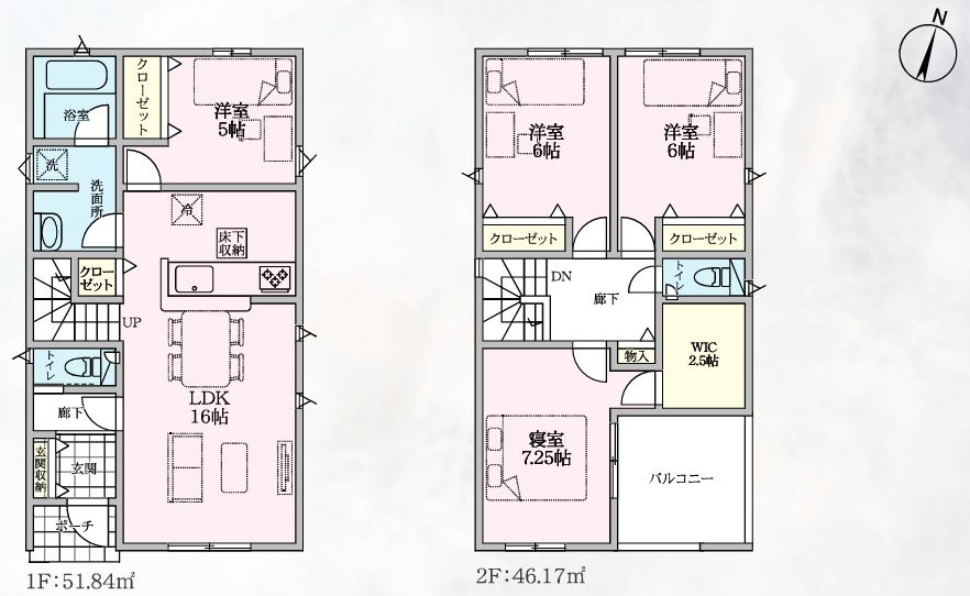 行田市桜町第５　の間取り|間取図