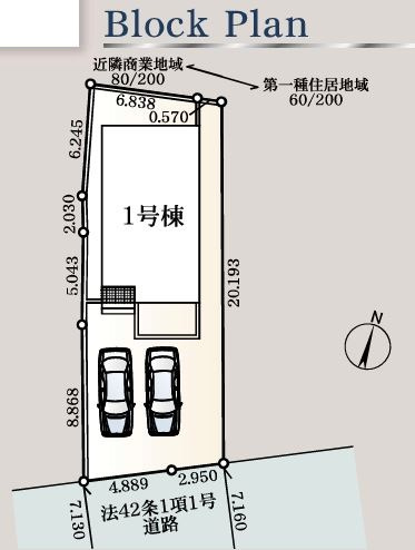 行田市桜町第５　の区画図|現地区画図