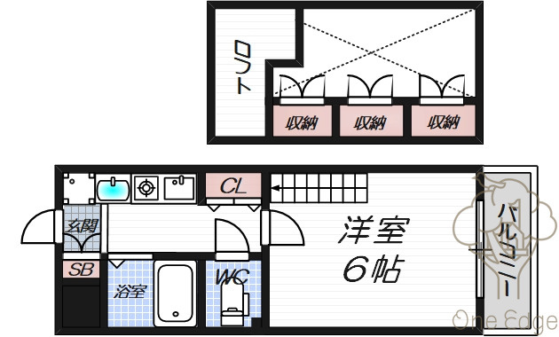 エステムコート梅田茶屋町デュアルスペースの間取り