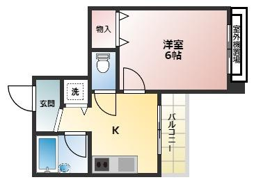 西宮市田中町の賃貸マンションの間取り