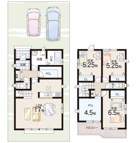 松原市小川　新築一戸建ての間取り|A号地