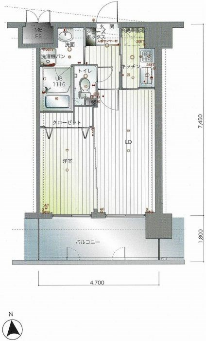 福岡市博多区竹下２丁目の賃貸マンションの間取り