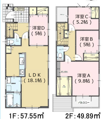 南区寺塚1丁目2期　1号棟の間取り