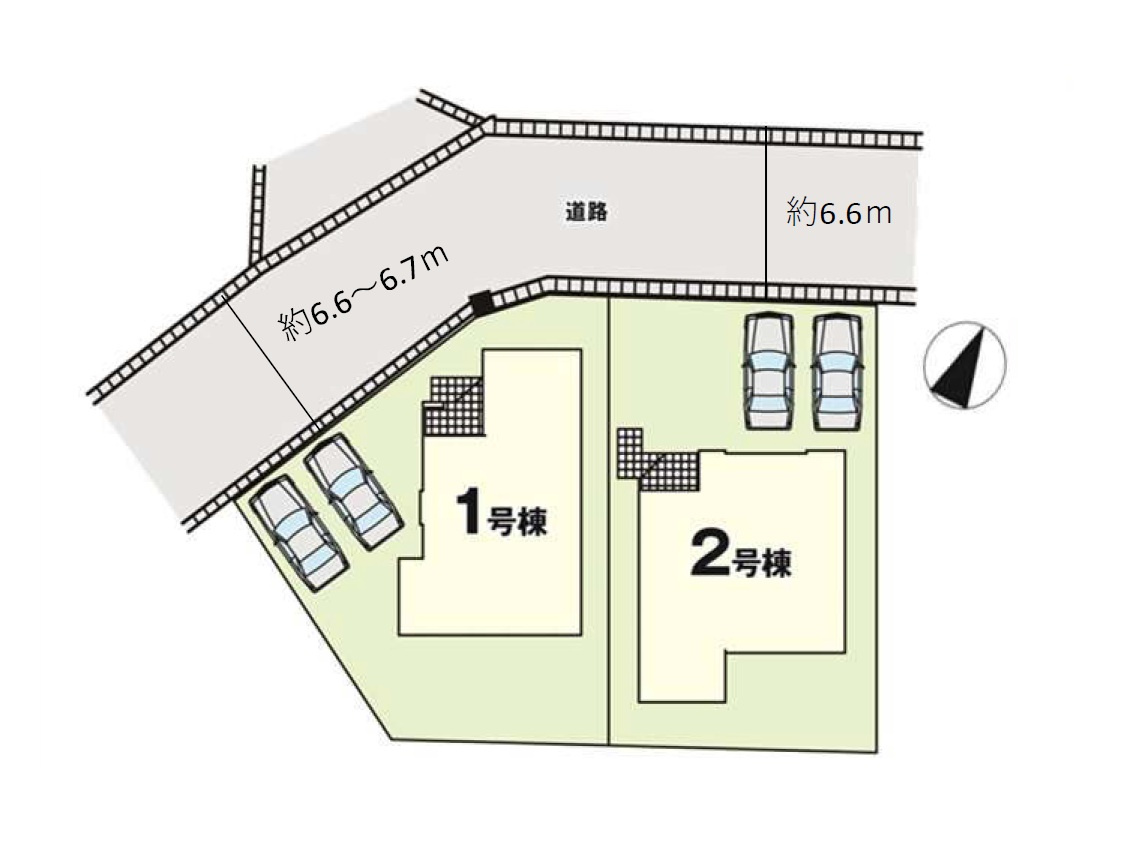 春日市白水池1丁目第1-2棟（1号棟）　の区画図|配置図（1号棟）