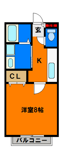 【間取り】 | エクセル9 | 女性限定のアパート♪充実設備でうれしいねっ☆