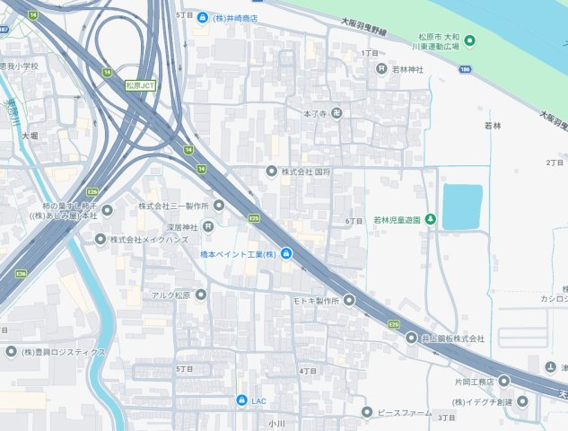 ◆松原市小川　新築一戸建ての地図