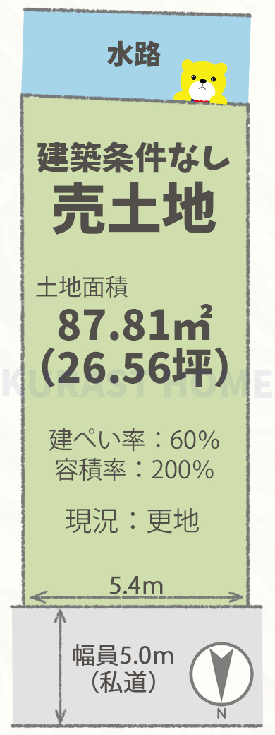 京都市南区久世上久世町　建築条件なし土地