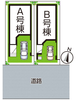 神戸市東灘区魚崎南町　新築一戸建ての区画図|全2区画
