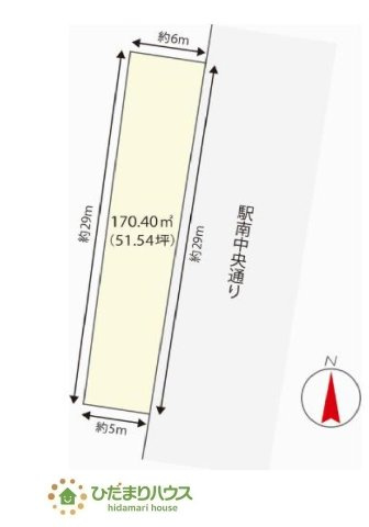 【土地図】 | 水戸市元吉田町　売地　51坪 | 約51坪のコンパクトな敷地です。