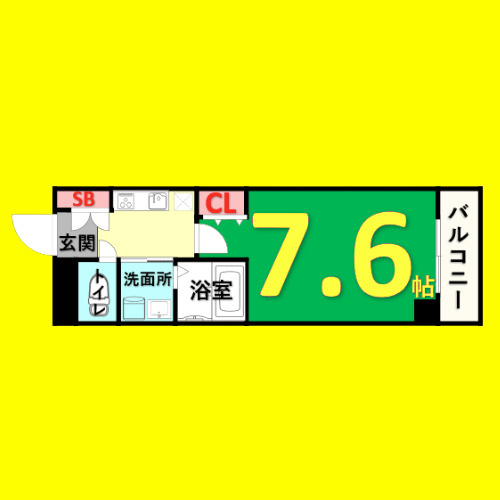 Sun State白壁　名古屋市賃貸　仲介手数料無料の間取り